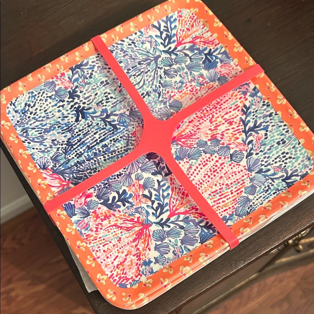 NWT set of 4 Lilly Pulitzer appetizer plates